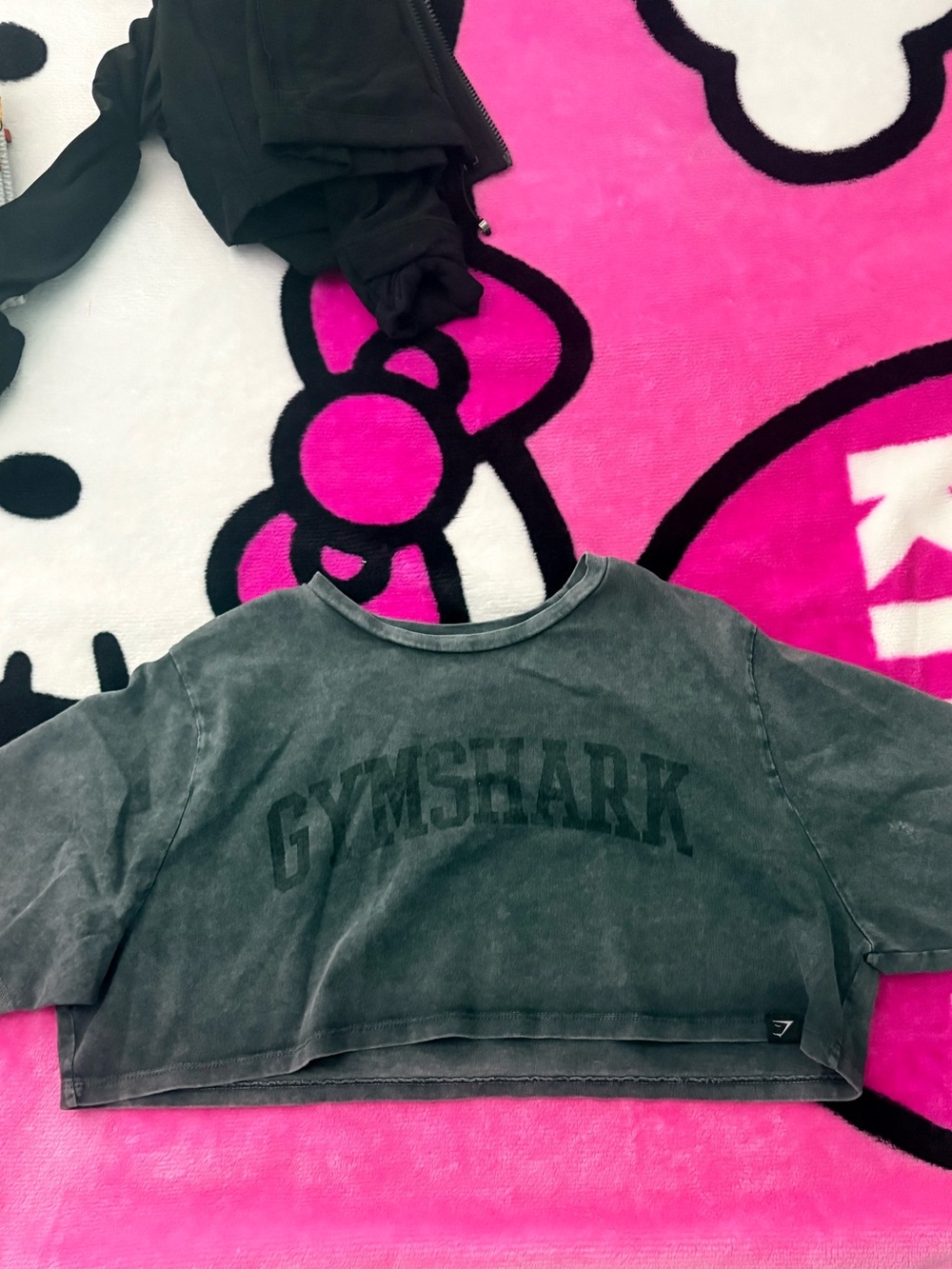 Gymshark Kids Dark Gray Cropped Short-Sleeve Sweatshirt